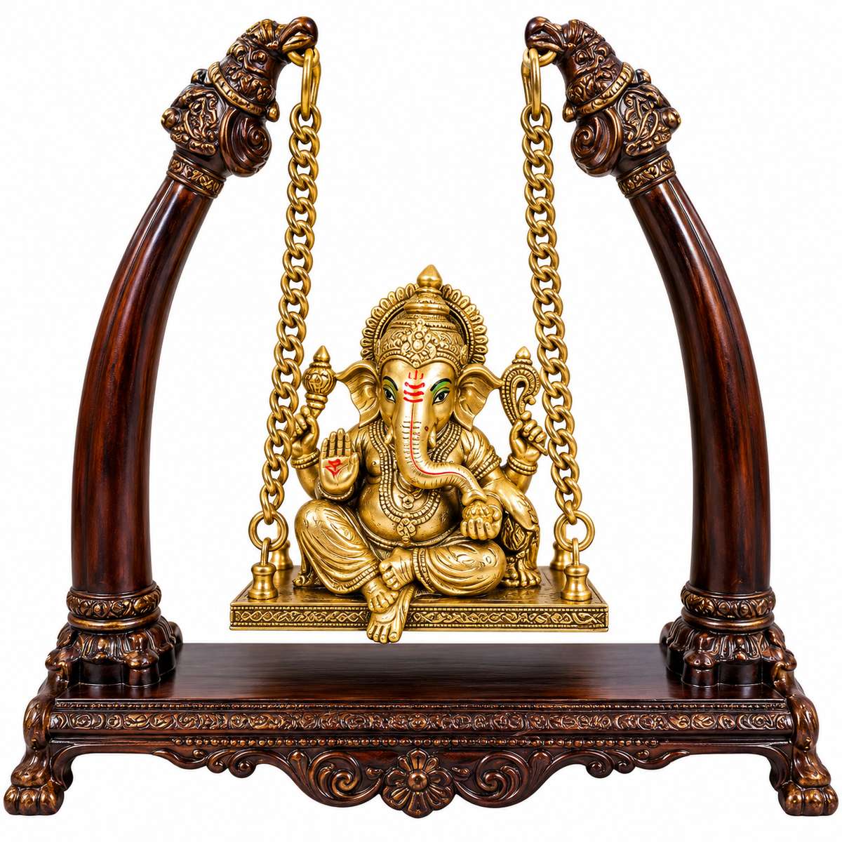 Premium Brass Ganesh Ji Jhula | Pure Brass Lord Ganesha Swing Idol