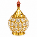 Crystal Brass Diya with Decorative Golden Stand |