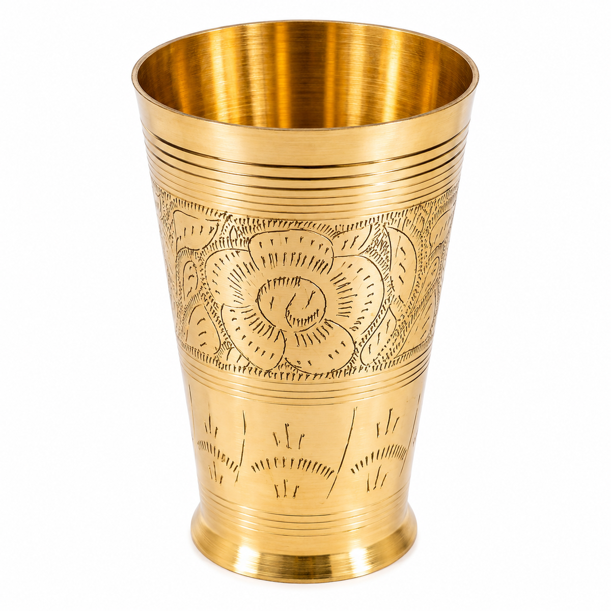 Premium Engraved Brass Glass