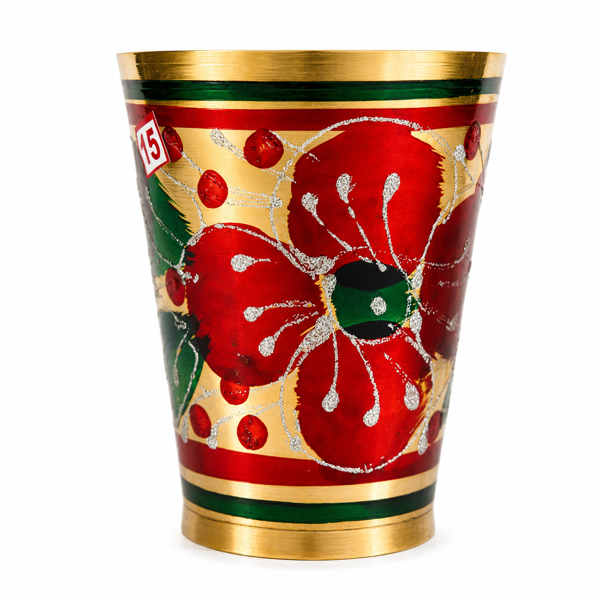 Handcrafted Brass Hand-Painted Glass