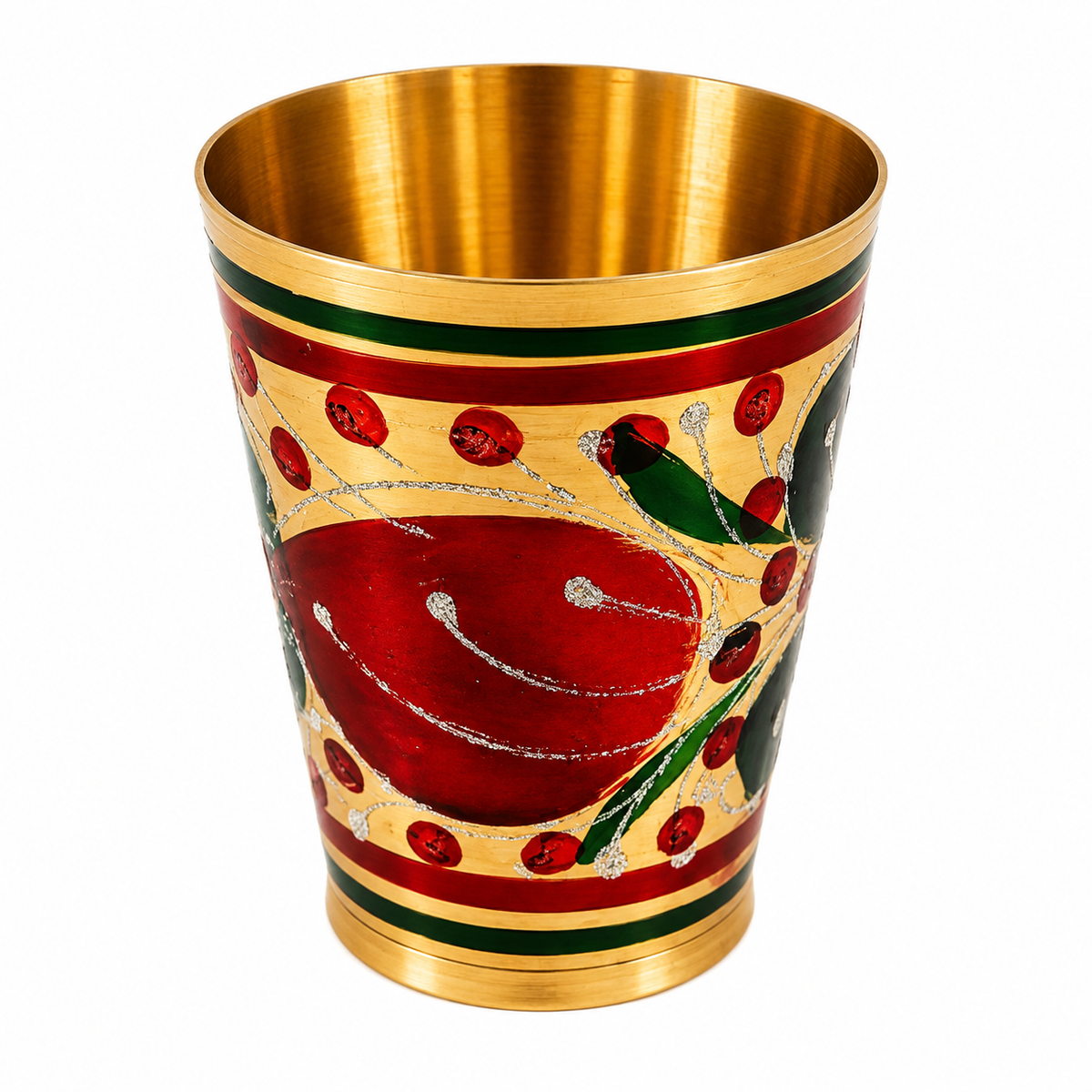 Handcrafted Brass Hand-Painted Glass