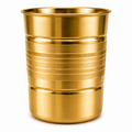 Premium Pure Brass Drinking Glass | Traditional Golden Brass Tumbler | Designer Ribbed Water Glass