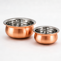 Handcrafted Pure Copper Handi Set (Pack of 2) for Cooking & Serving