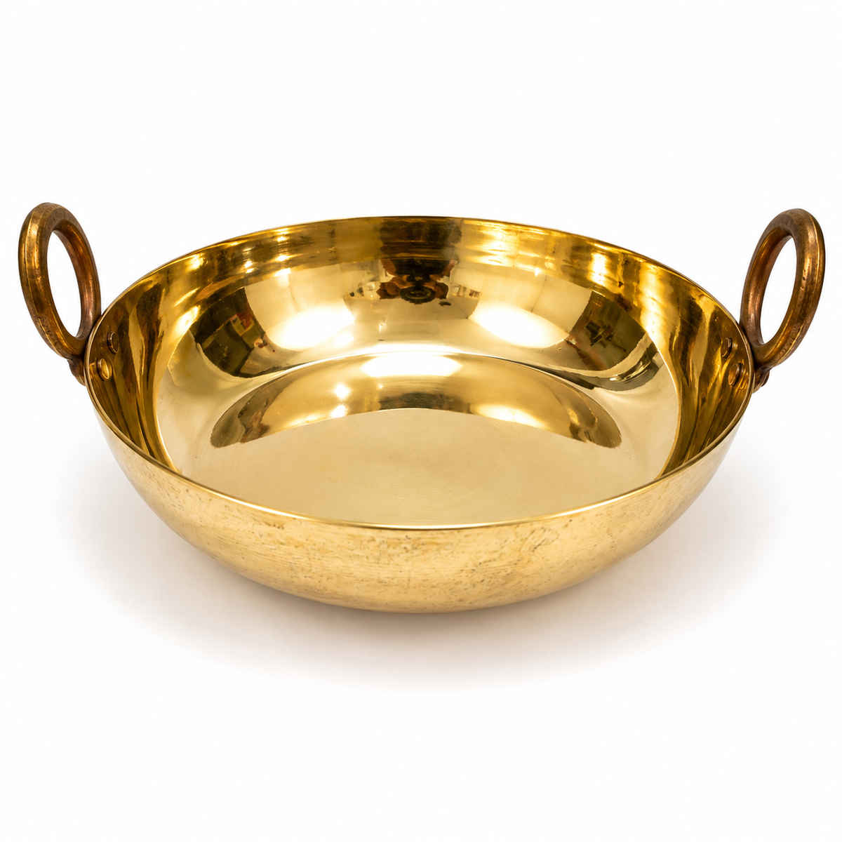 Handcrafted Brass Serving Kadhai with Dual Handles