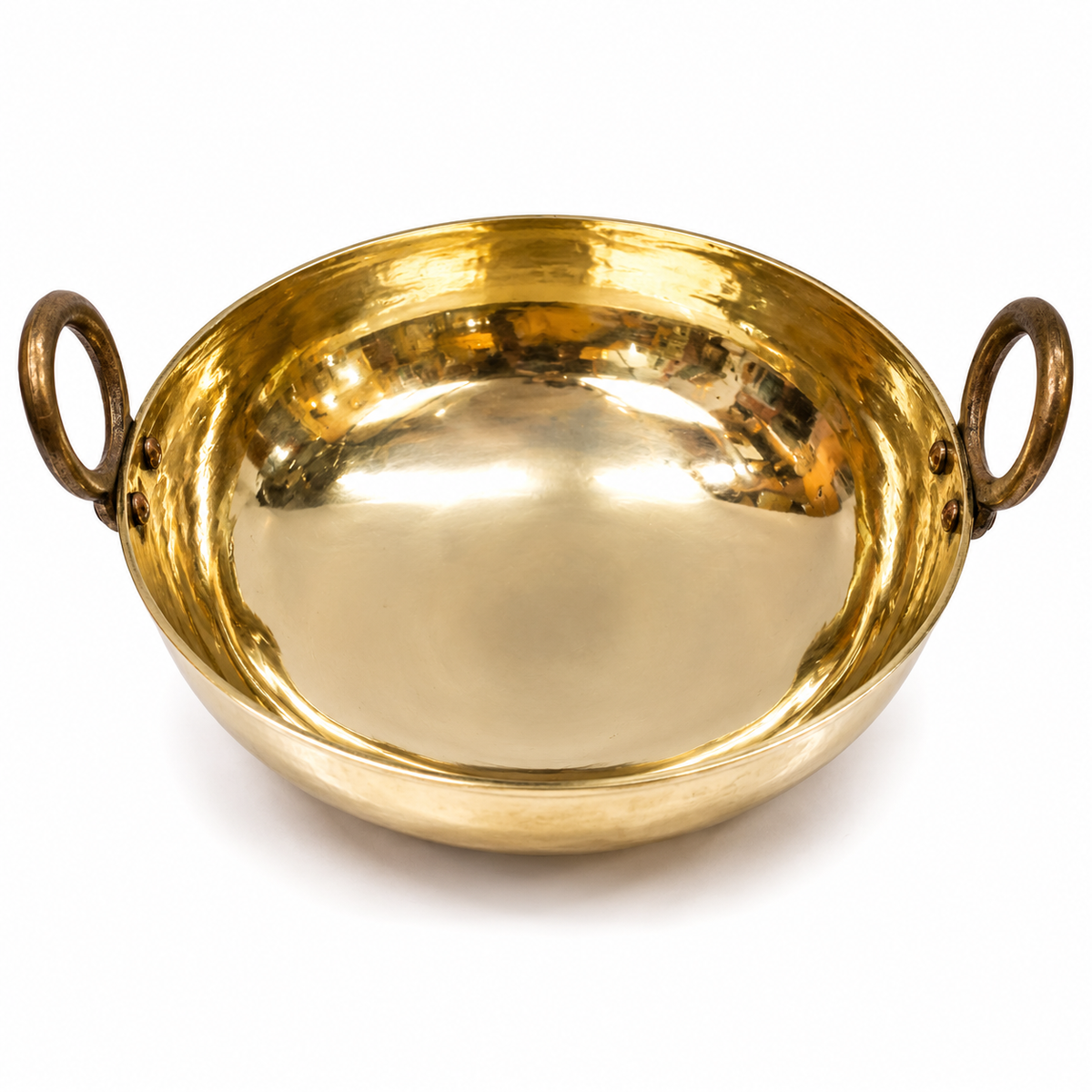 Handcrafted Brass Serving Kadhai with Dual Handles