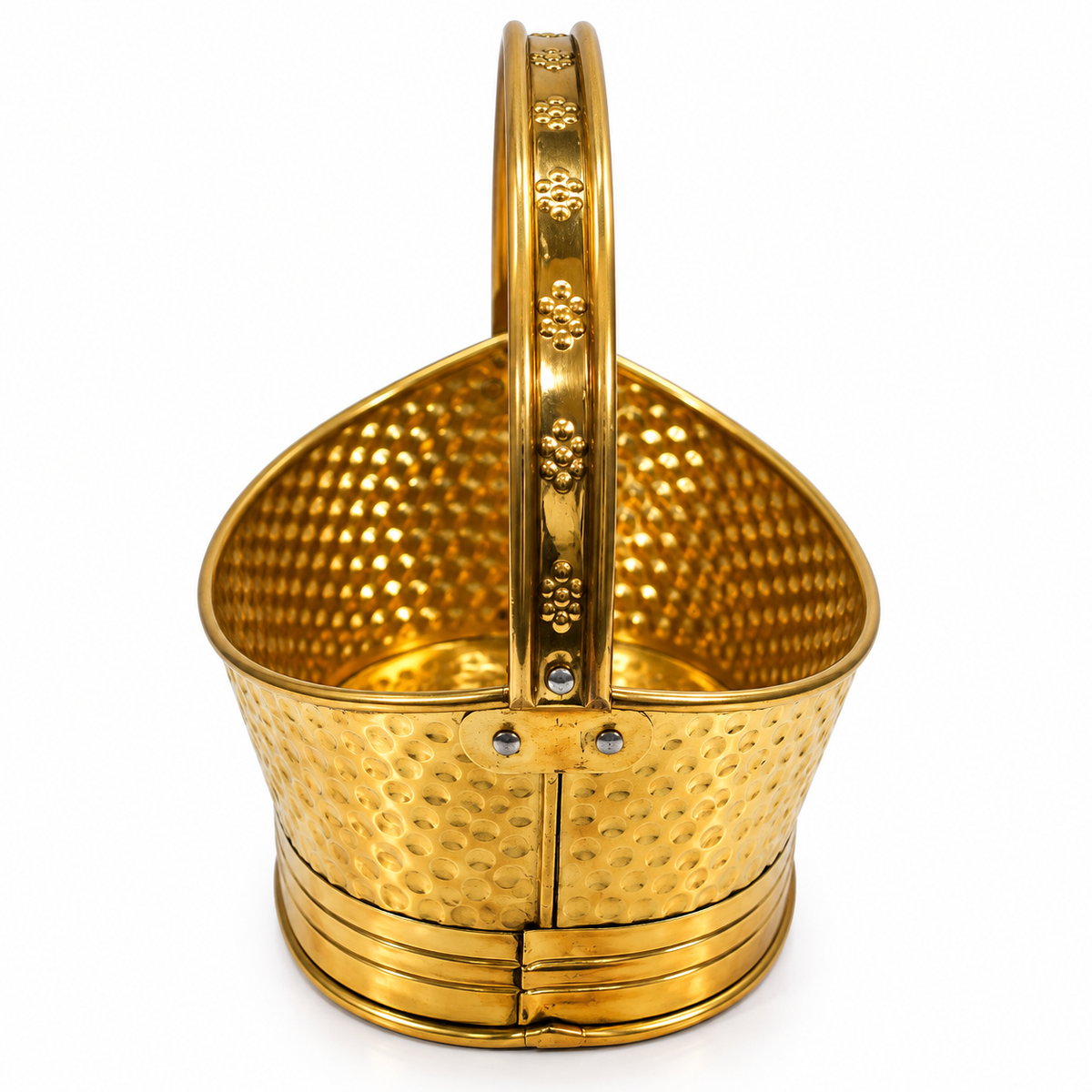 Premium Brass Pooja Basket with Handle