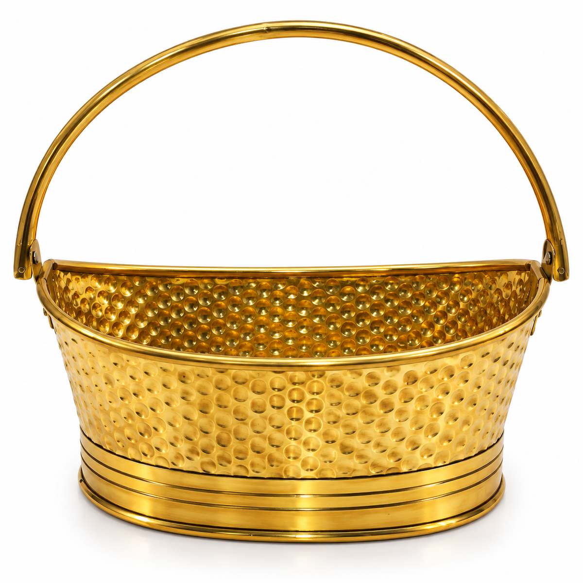 Premium Brass Pooja Basket with Handle