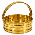 Premium Handcrafted Brass Pooja Basket with Handle