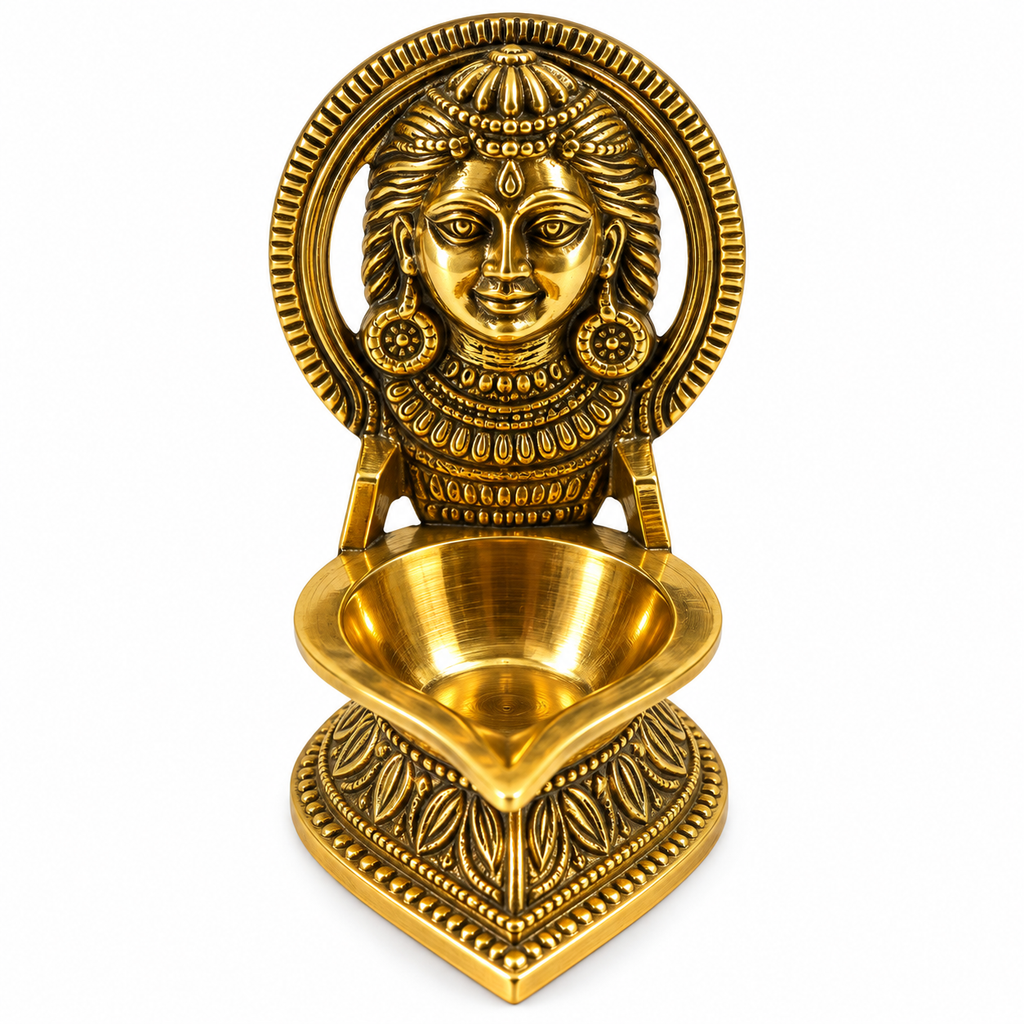 Premium Brass Goddess Lakshmi Diya for Home Temple