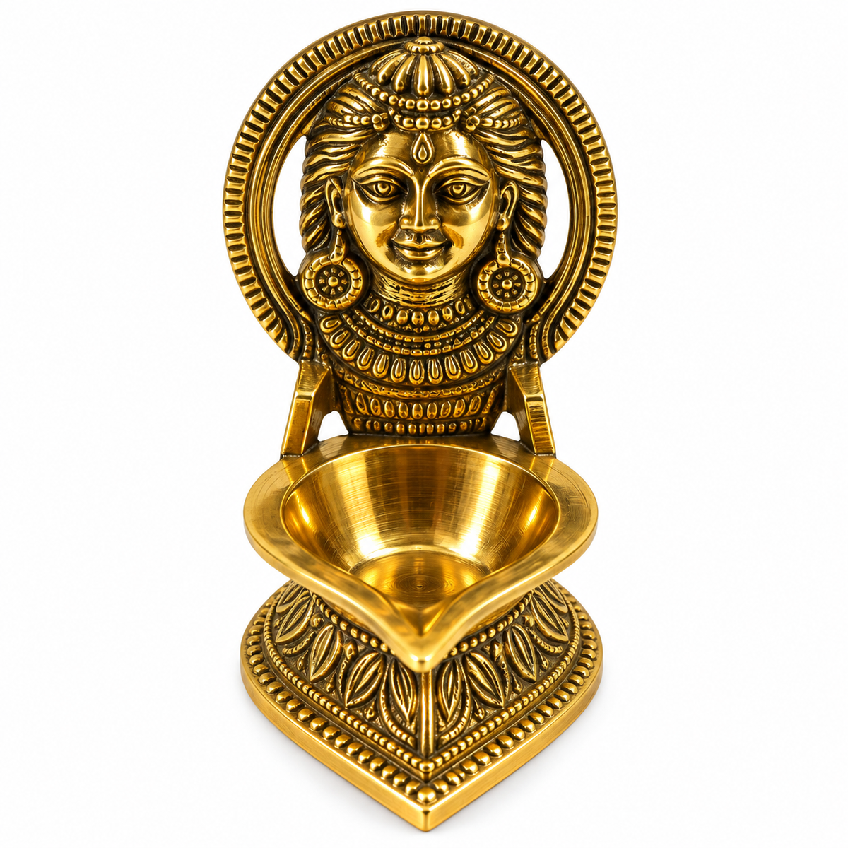 Premium Brass Goddess Lakshmi Diya for Home Temple