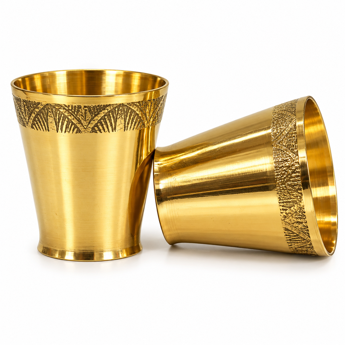 Premium Handcrafted Brass Glass Set (2 Pieces)