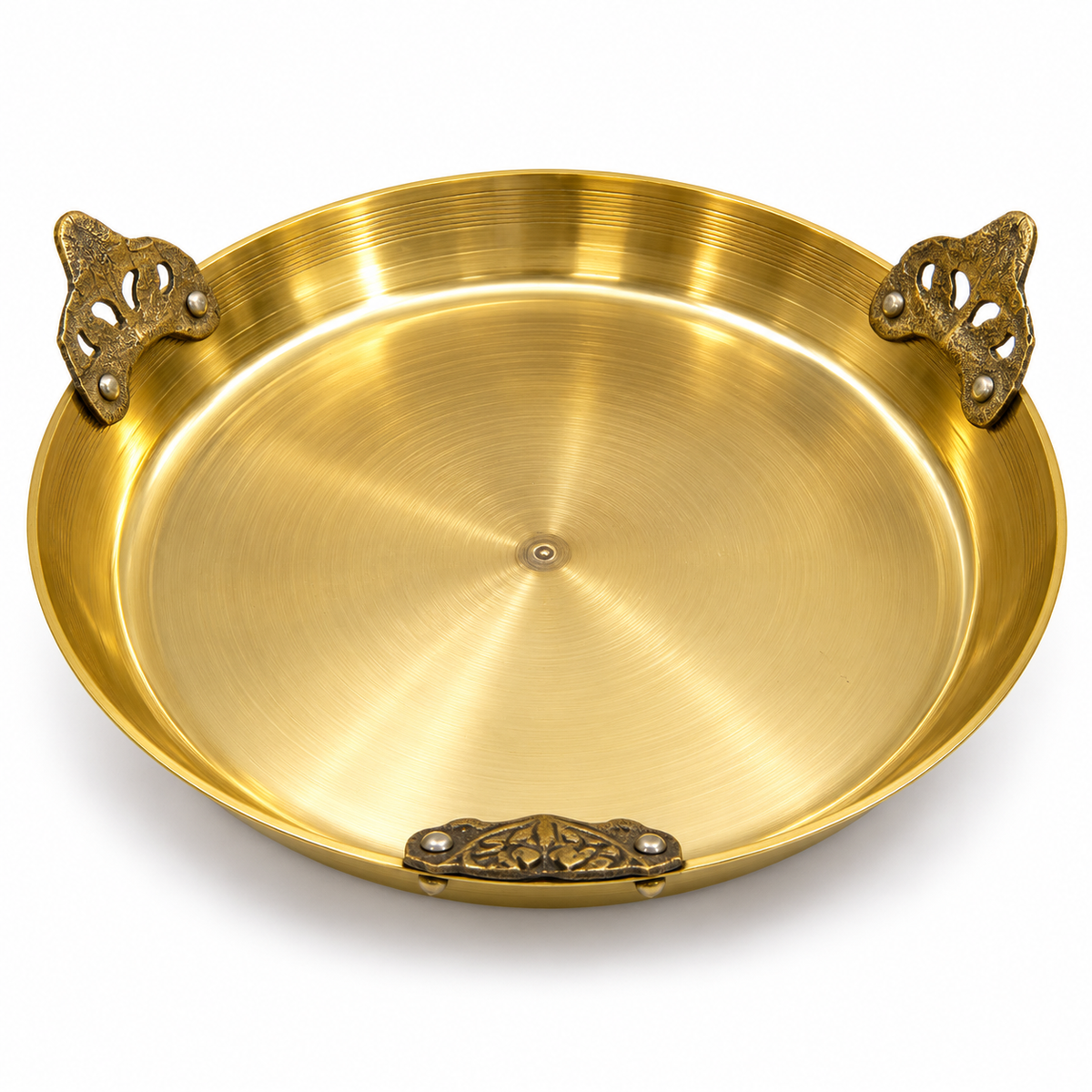 Premium Brass Chakla for Roti and Chapati | Pure Pital Rolling Board with Designer Carved Legs | Traditional Heavy Duty Kitchenware