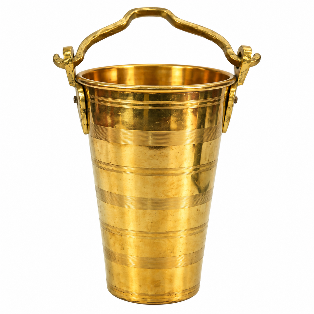 Handcrafted Brass Pooja Bucket with Handle