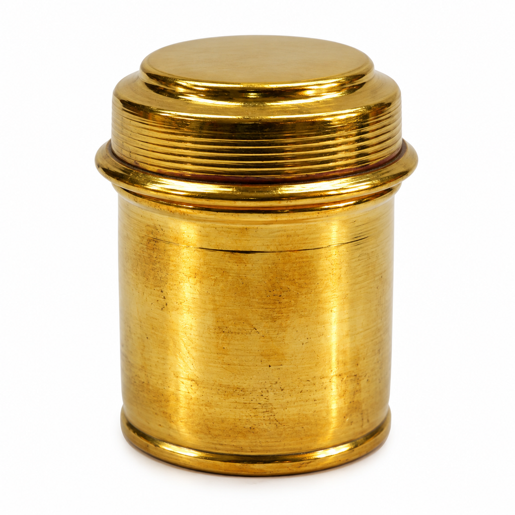 Handcrafted Brass Sindoor Box with Lid | Traditional Pooja & Kumkum Container