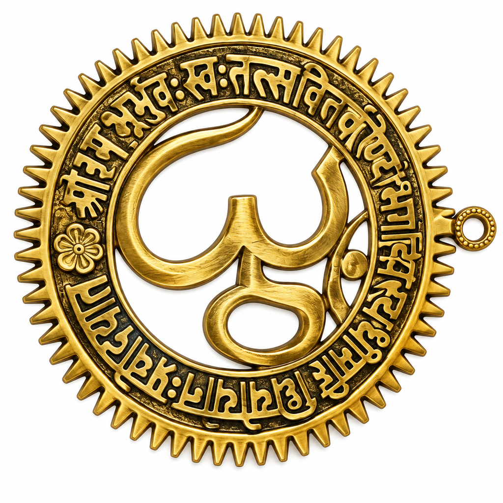 Brass Om Decorative Plate Wall Hanging