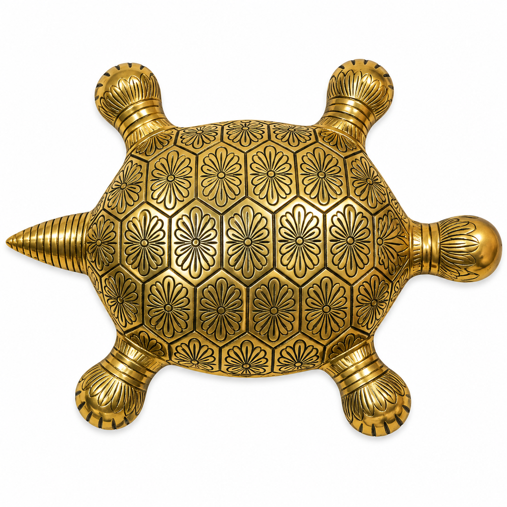 Antique Brass Tortoise Turtle Statue | Vastu Decorative Showpiece for Home & Office
