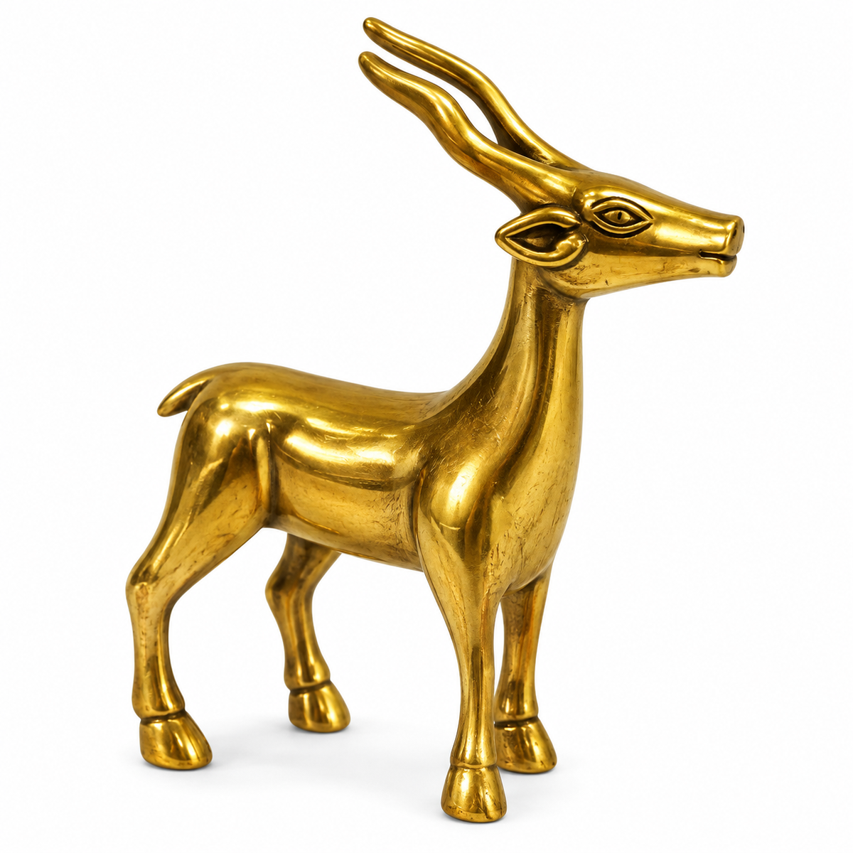 Handcrafted Brass Deer Figurine | Vintage Antelope Stag Showpiece for Home Decor & Gifting
