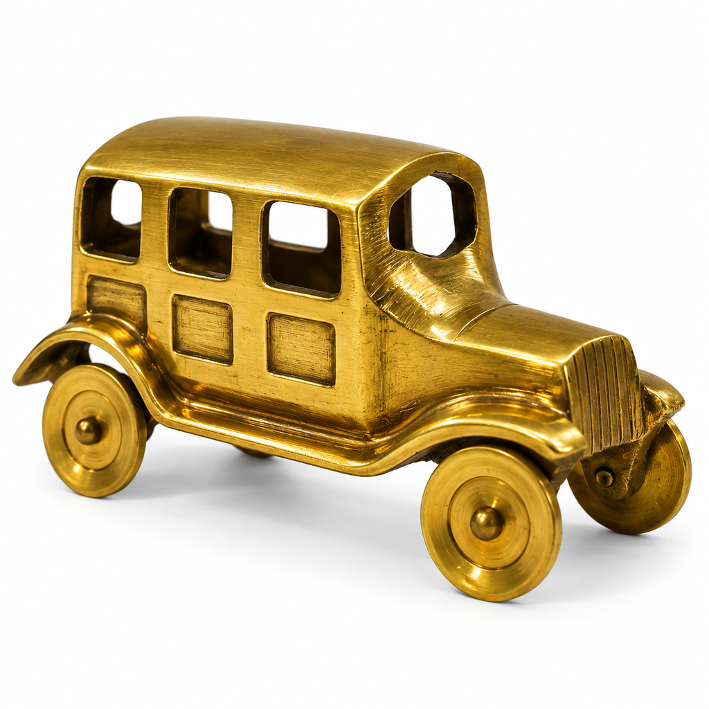 Premium Brass Vintage Sedan Car Collectible Miniature Artifact