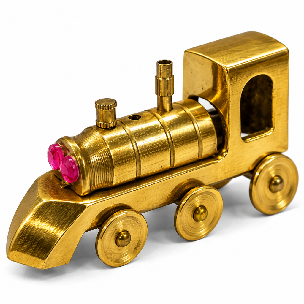 Premium Brass Train Engine Collectible Miniature Toy / Showpiece
