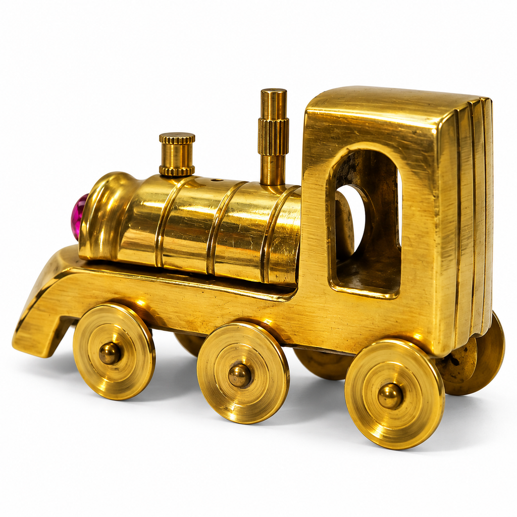 Premium Brass Train Engine Collectible Miniature Toy / Showpiece