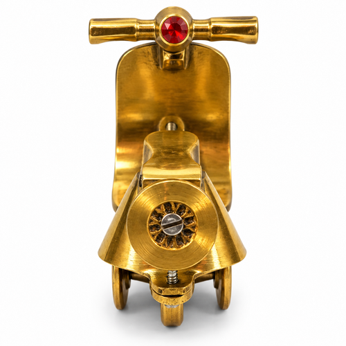 Antique Brass Scooter Showpiece | Handcrafted Miniature Vespa Toy for Gift & Living Room Decor