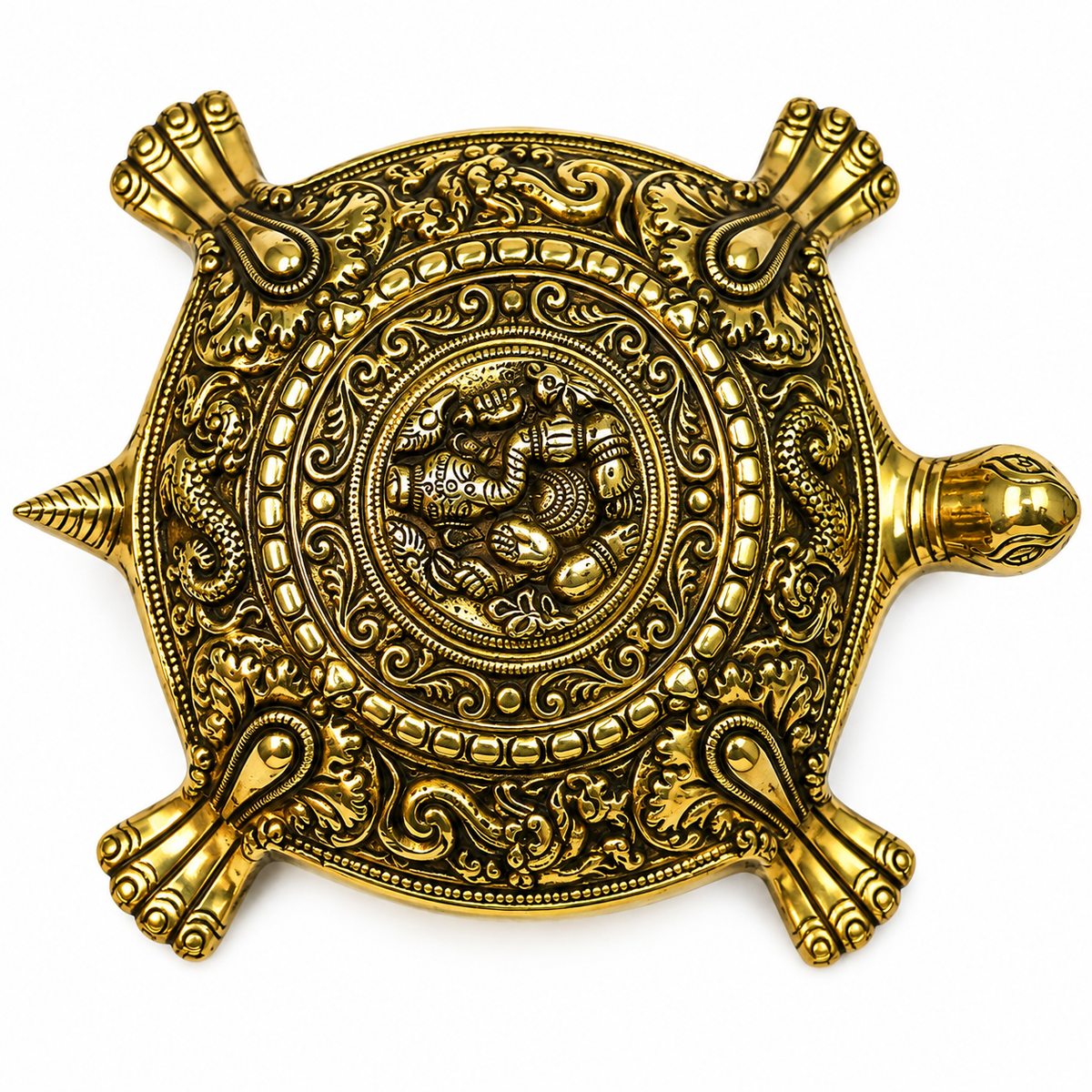 Decorative Antique Brass Tortoise Idol / Vastu Kachua Feng Shui Decor