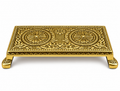 Antique Brass Pooja Chowki / Engraved Decorative Miniature Pedestal Stand