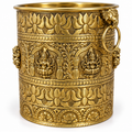 Pure Brass Look • Antique Golden Finish • Intricate Handcrafted Design • Religious & Floral Artwork • Traditional Indian Style • Durable & Reusable • Ideal for Pooja, Decoration & Gifting.