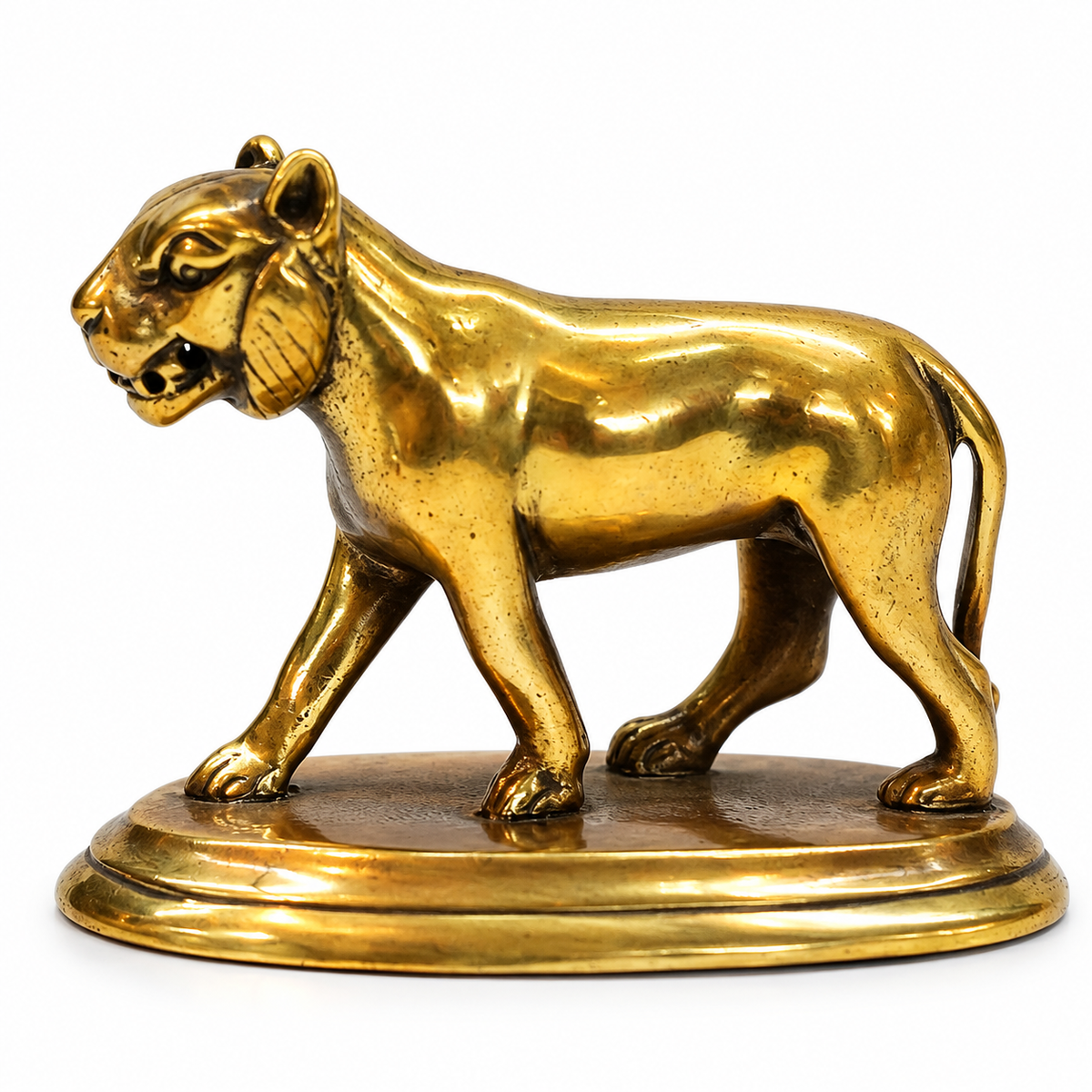 Antique Miniature Lioness Statue for Home Decor, Office Desk & Collectibles