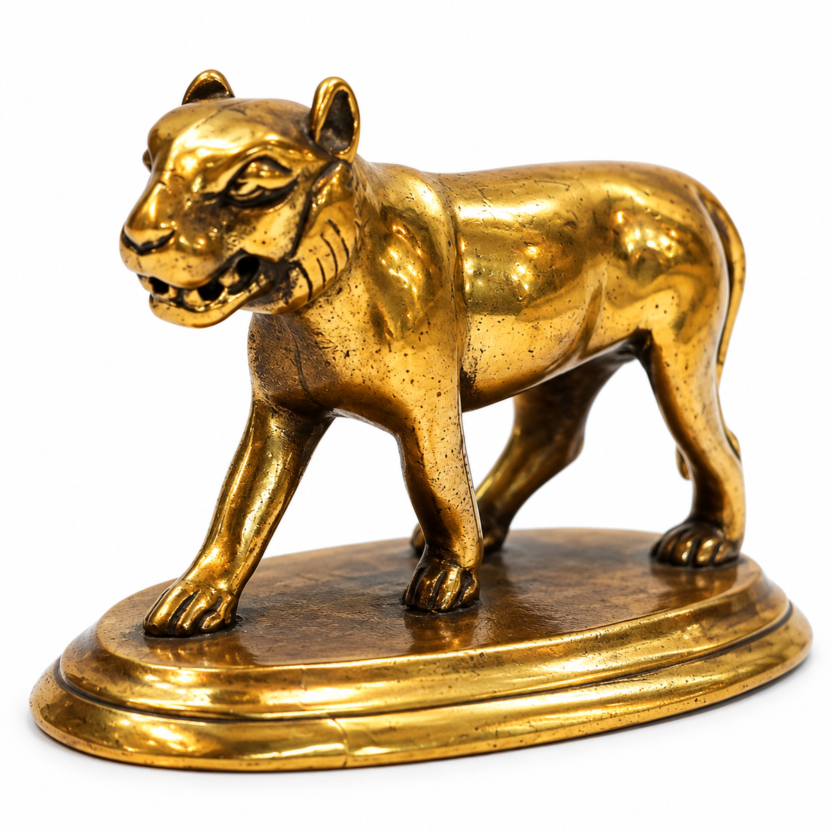 Antique Miniature Lioness Statue for Home Decor, Office Desk & Collectibles