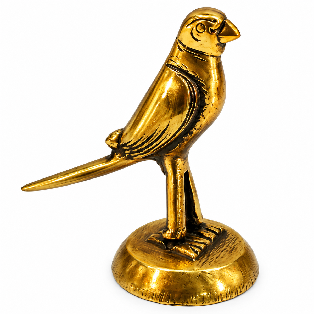 Vintage Brass Falcon Bird Figurine – Antique Miniature Hawk Statue for Home Decor, Office Desk & Collectibles