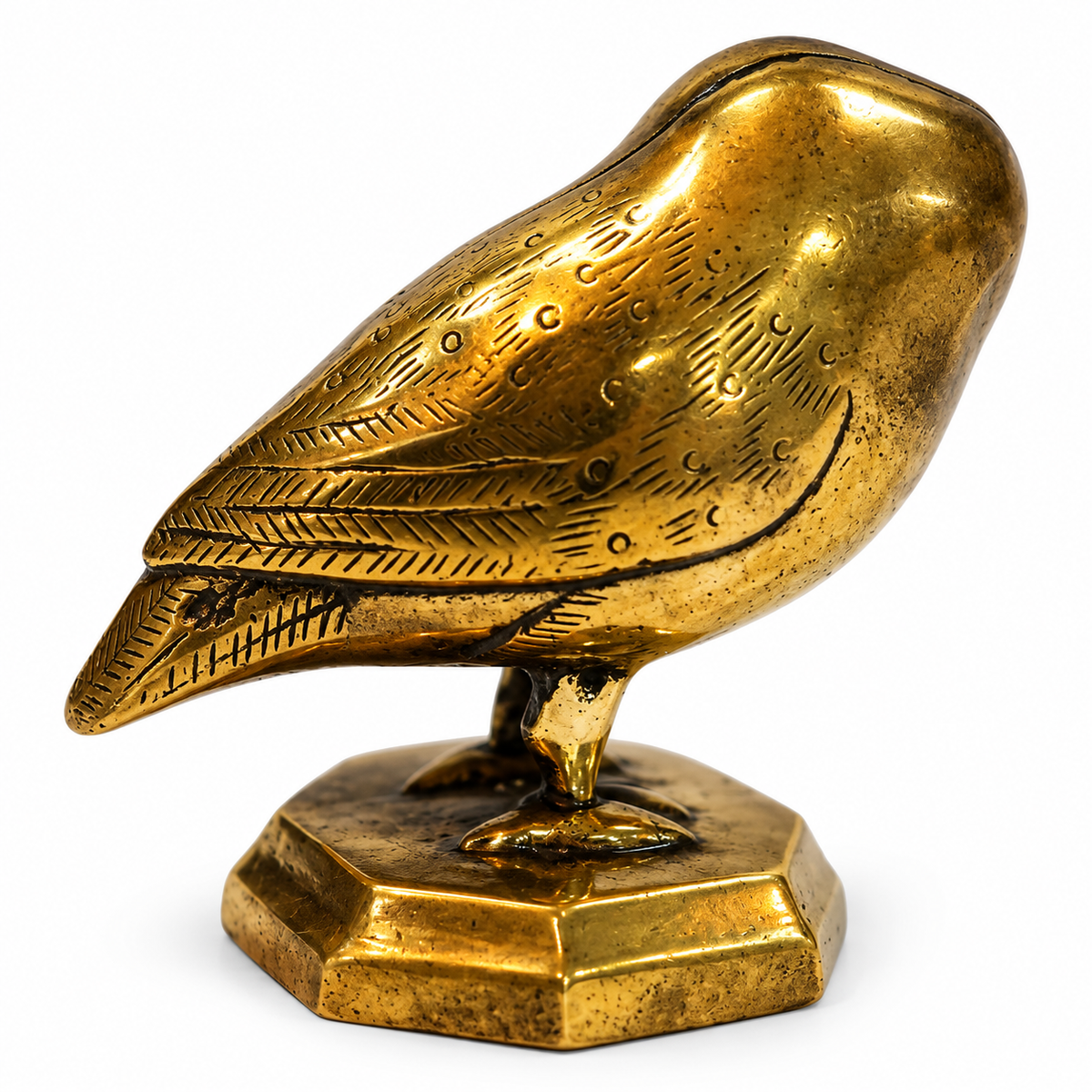 Antique Miniature Brass Bird Statue for Home Decor & Gifting