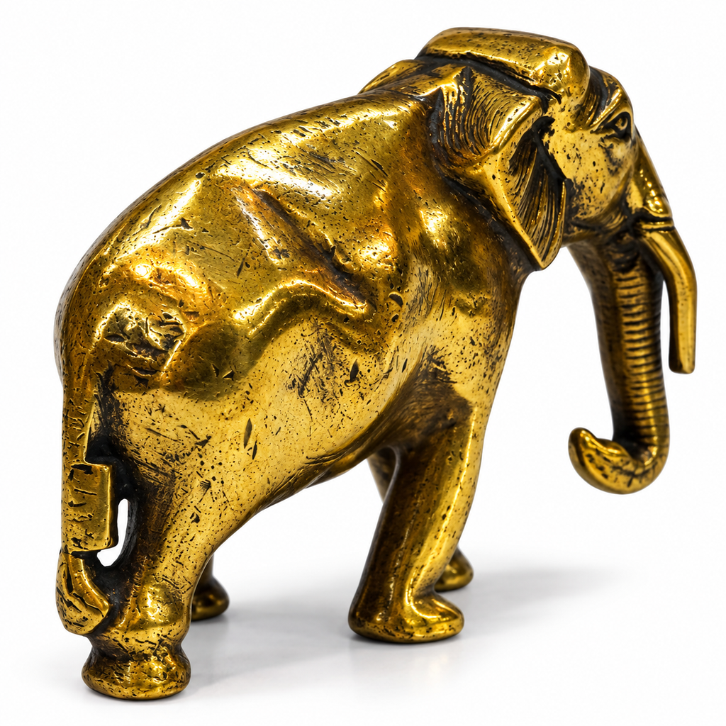 Royal Antique Finish Brass Elephant Statue – Premium Home Decor Showpiece