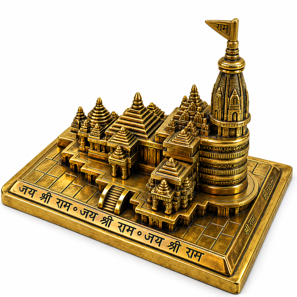 Premium Handcrafted Brass Temple Model Showpiece for Home Decor