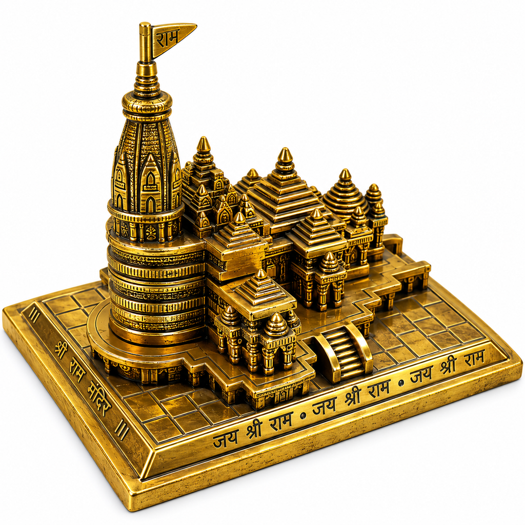 Premium Handcrafted Brass Temple Model Showpiece for Home Decor