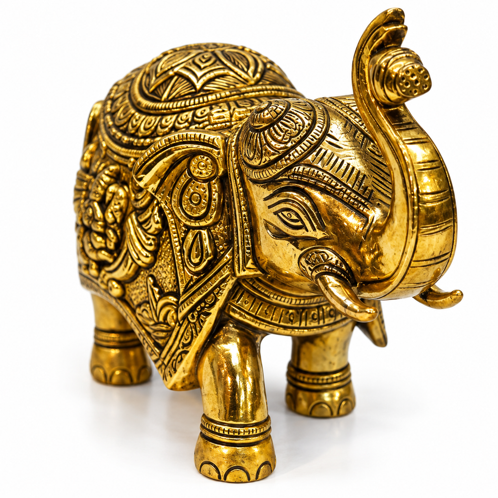 Premium Handcrafted Brass Elephant Idol