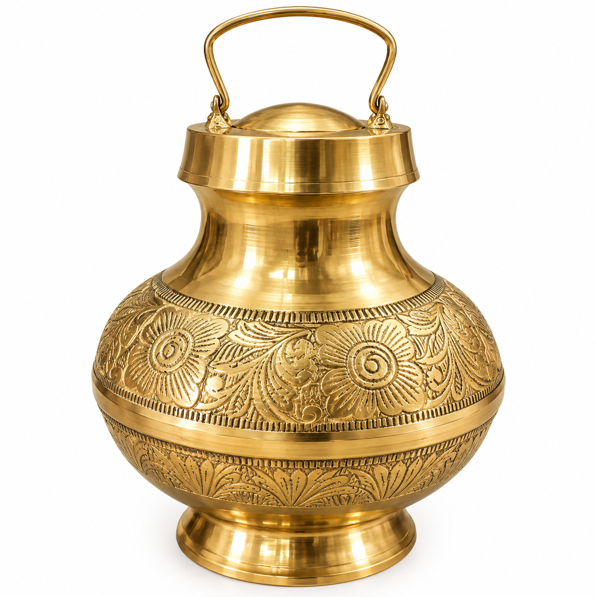 Traditional Floral Pooja Lota for Temple & Religious Use