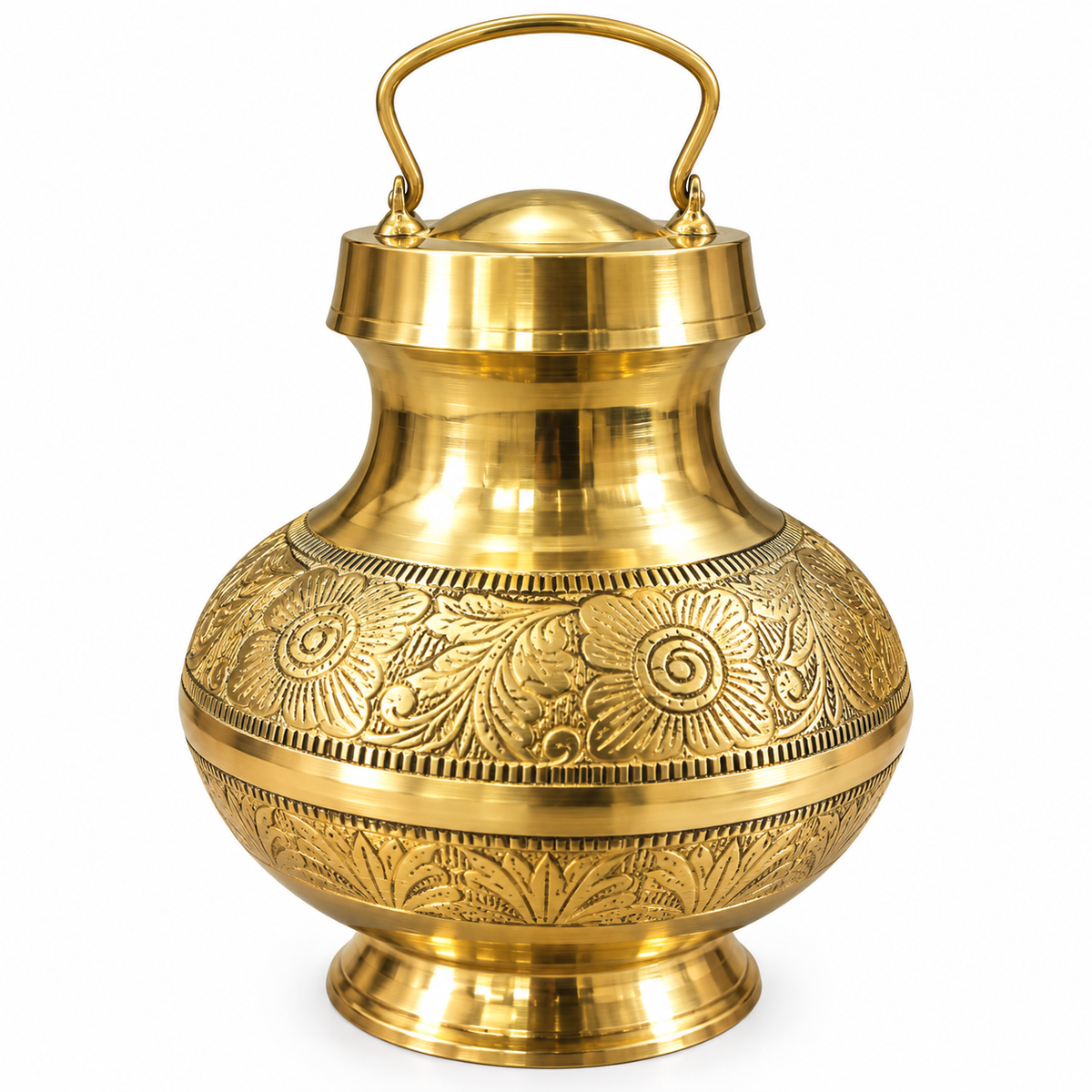 Traditional Floral Pooja Lota for Temple & Religious Use