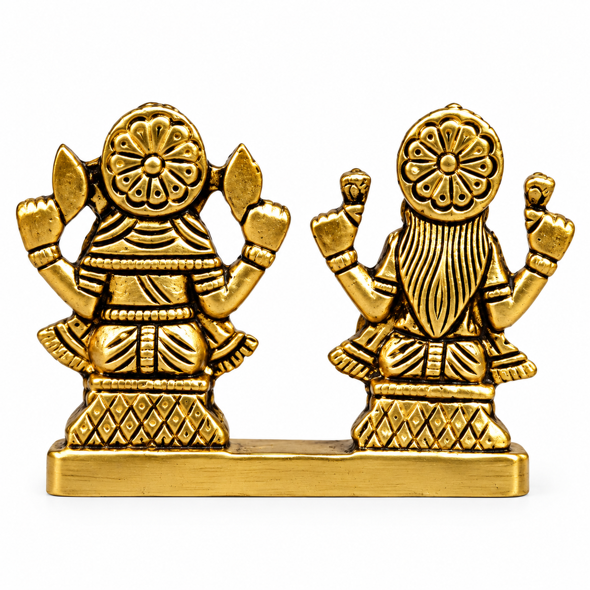 Brass Lakshmi Ganesh Ji Idol Set | Laxmi Ganesh Murti for Pooja, Home Temple & Diwali Gift