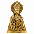 Brass Khatu Shyam Ji Idol | Shyam Baba Murti for Pooja, Home Temple & Religious Gift