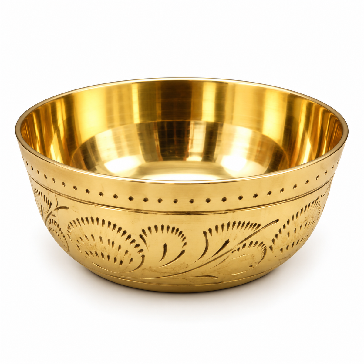 Engraved Brass Katori | Designer Traditional Peetal Bowl for Serving, Pooja & Gifting