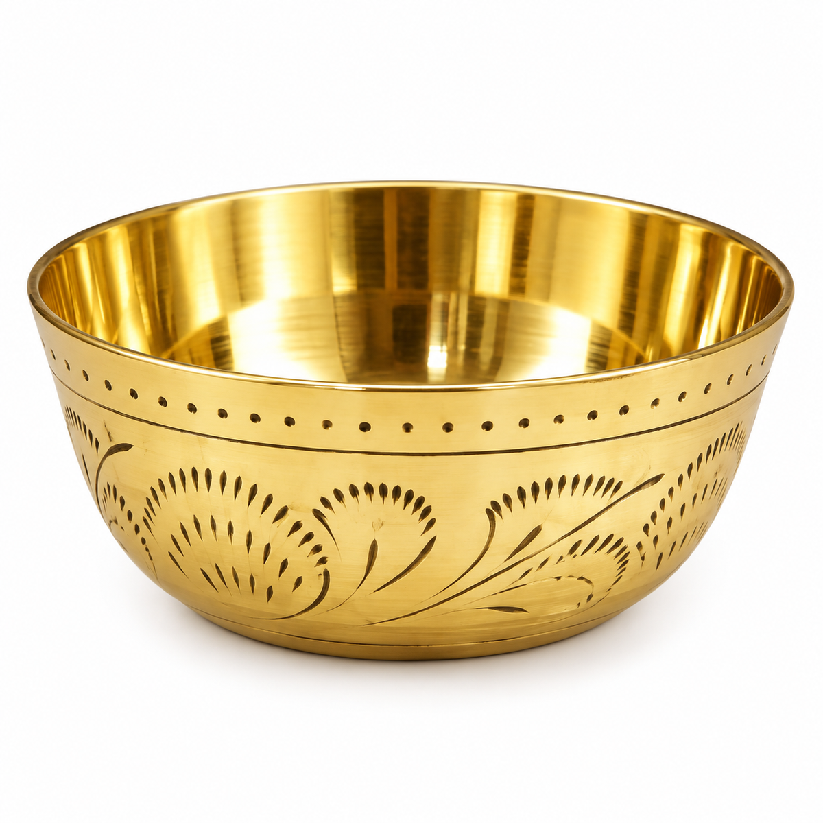 Engraved Brass Katori | Designer Traditional Peetal Bowl for Serving, Pooja & Gifting