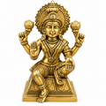 Brass Goddess Lakshmi Idol with Lotus | Antique Finish Laxmi Mata Murti for Home Temple, Pooja & Gifting