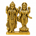 Brass Lord Vishnu & Goddess Lakshmi Ji Idol | Premium Hindu Pooja Murti for Home & Temple
