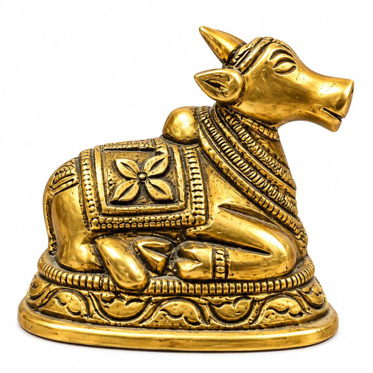 Brass Nandi Ji Idol | Lord Shiva Nandi Bull Statue for Puja, Temple & Home Décor