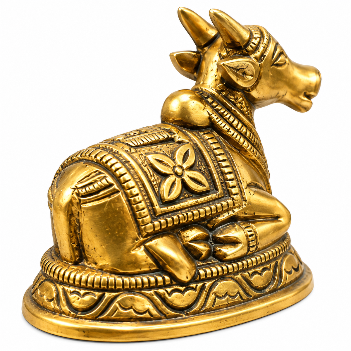 Brass Nandi Ji Idol | Lord Shiva Nandi Bull Statue for Puja, Temple & Home Décor