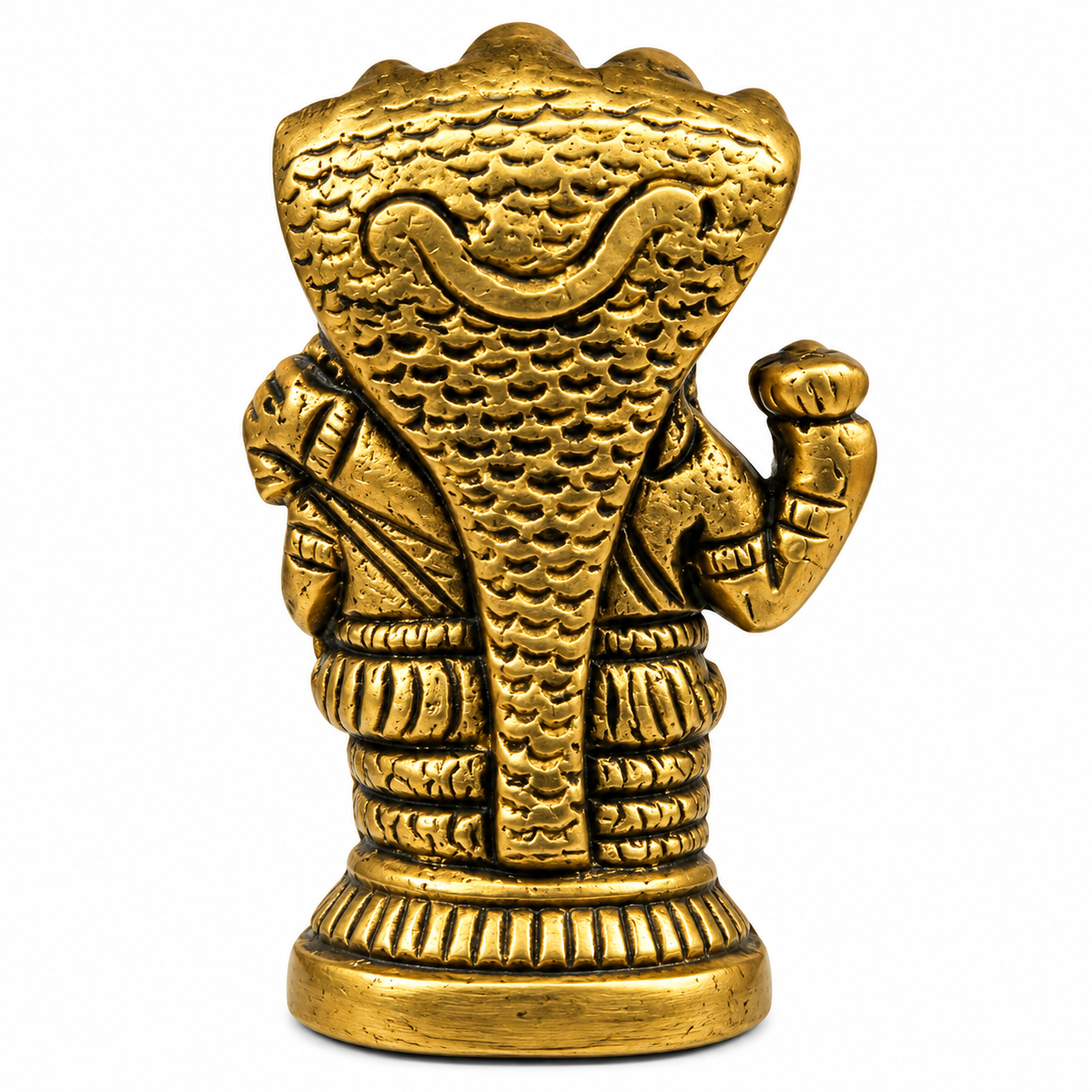Brass Lakshmi Narayan Idol with Sheshnag | Lord Vishnu Lakshmi Murti for Pooja & Home Temple