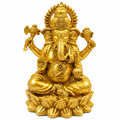 Brass Lord Ganesha Idol on Lotus | Ganpati Murti for Pooja, Home & Office Décor