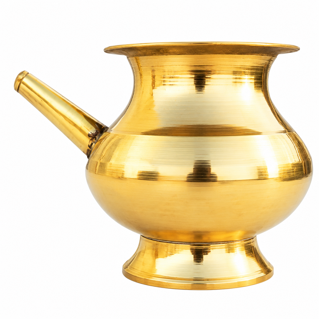 Pure Brass Jal Neti Pot / Pooja Jal Patra with Spout