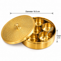 Premium Multipurpose Box Brass Masala Box with 6 Bowls, Lid & Spoon | Traditional Spice Box